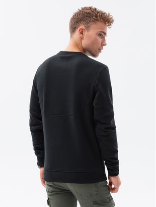 Črn pulover brez kapuce B1349