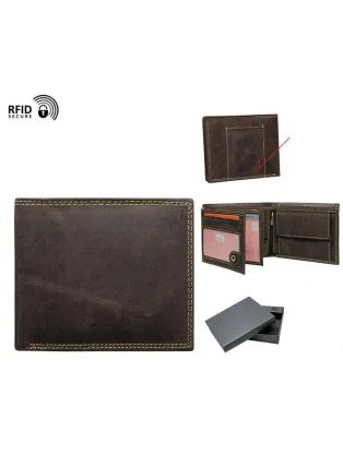 Klasična rjava usnjena moška denarnica