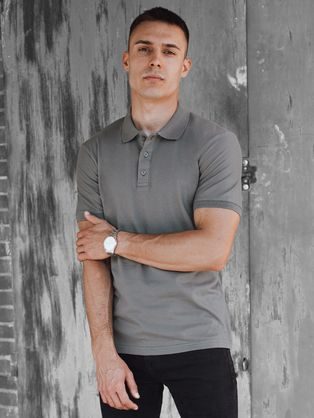 Preprosta bela polo majica S1374