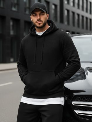 Klasičen črn moški pulover