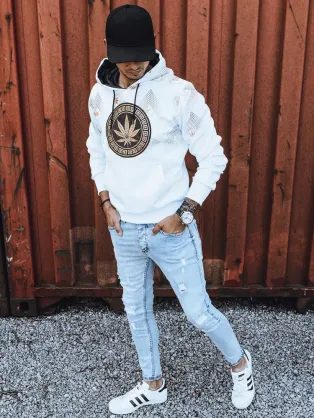 Stilski siv pulover s kapuco