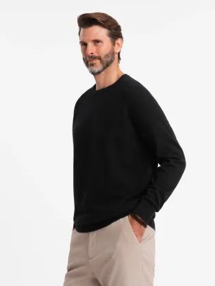 Moderen črn moški pulover V2 SWSW-0144