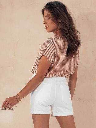 Senzacionalne kratke hlače iz bombažnega jeansa v beli barvi Chloe