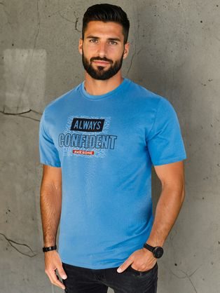 Modna modra majica s potiskom