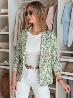 Vzorčasta ženska jakna mint barve MARABELL
