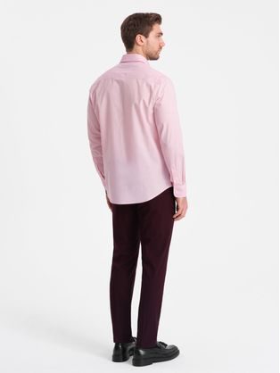 Bombažna rožnata srajca enostavnega dizajna V2 SHOS-0154
