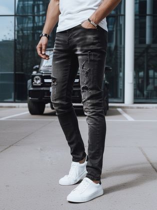 Hlače iz džinsa v črni barvi