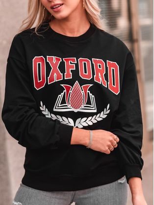 Stilski ženski pulover Oxford v črni barvi TLR039