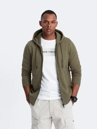 Bombažna majica za moške olive v2 om-ssbz-0160