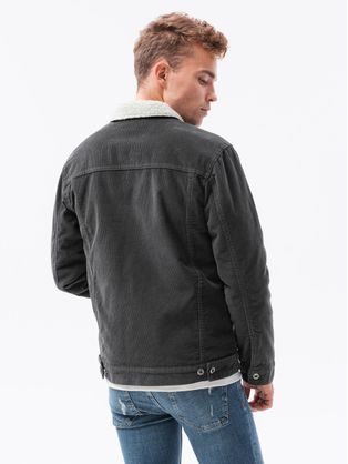 Temno siva prehodna jeans jakna C524