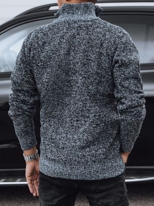 Klasičen črn pulover z okroglim izrezom V2 SWBS-0106