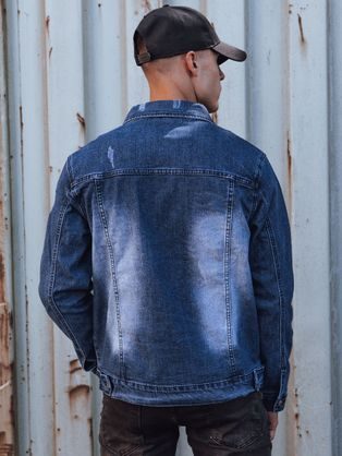 Trendovska modra jeans jakna s kapuco