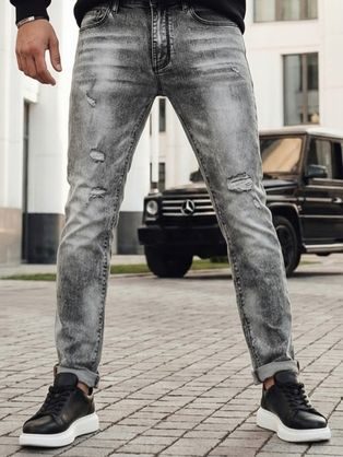 Stilske sive jeans hlače za moške