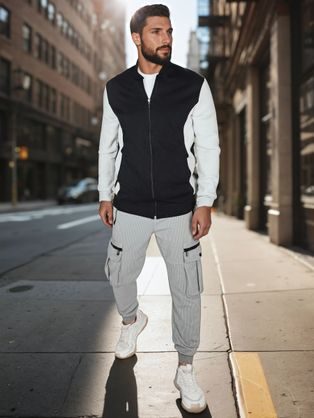 Modna črna preprosta jopa