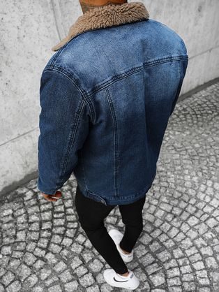 Temna nebeško modra modna jeans jakna NB/MJ520BS