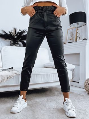Stilske ženske povoskane hlače v črni barvi Ohane