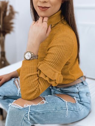 Ženski preprost pulover Aurina v svetlo sivi barvi