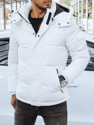 Prešita zimska jakna v beli barvi