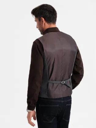 Temno moder eleganten komplet (telovnik + kratke hlače) V1 Z112