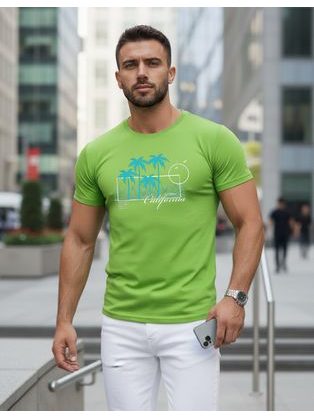 Originalna rumena moška majica s poletnim potiskom