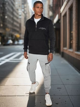 Klasičen olivno zelen pulover z napisom V2 SSPS-0181