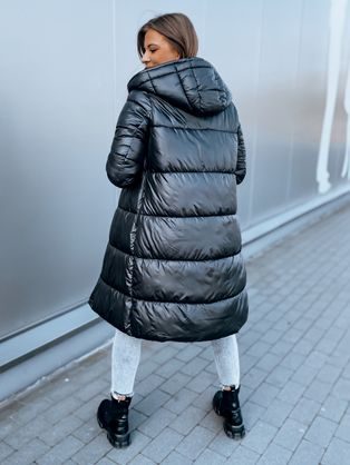 Neobičajna ženska prešita bunda v črni barvi Gisel