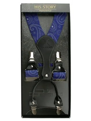 Modre moške naramnice z vzorcem