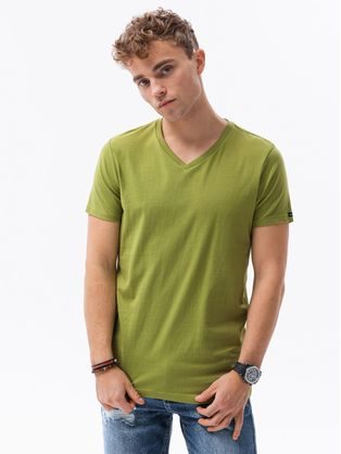 Preprosta olivno zelena majica S1369
