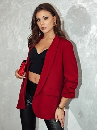 Oversize ženska rdeča jakna ELEGANTIS