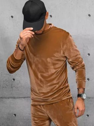 Atraktiven indigo pulover brez kapuce