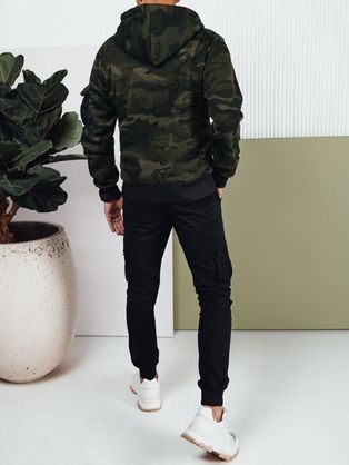 Trendovski zelen army pulover z žepi