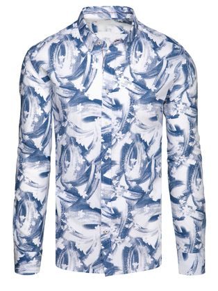 Atraktivna modra srajca z edinstvenim vzorcem