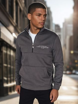 Trendi grafitna moška jopica z napisom