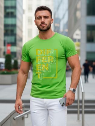 Bombažna pastelno modra majica s kratkimi rokavi