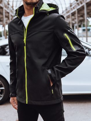 Trendovska softshell jakna z drznimi elementi v črni barvi