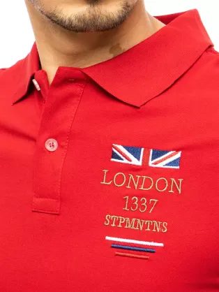 Rdeča polo majica z našitkom London