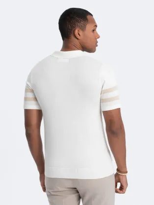 Preprosta bela polo majica S1374