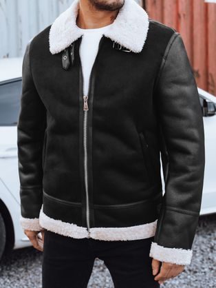 Moška topla zimska jakna s podlogo iz ovčje volne