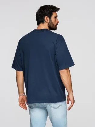 Moška črna majica z dolgimi rokavi in V2 LSPT-0136