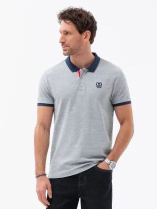 Siva nevsakdanja polo majica V1 POSS-0105