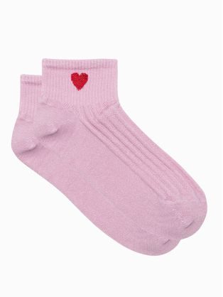 Ženske bombažne rožnate nogavice Love ULR098