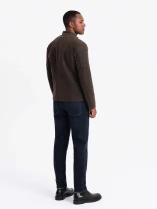 Trendovska črna jakna iz umetnega usnja