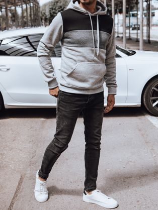 Edinstven moški temno siv pulover