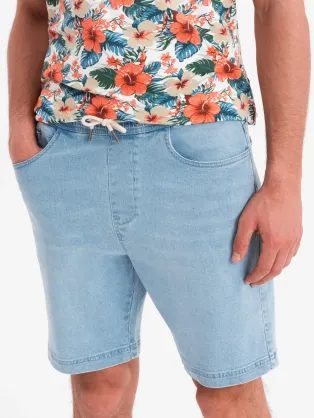 Moške svetlo modre kratke hlače iz džinsa V1 SRDS-0192