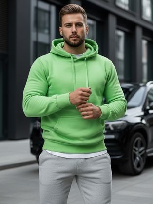 Preprost svetlo zelen udoben pulover