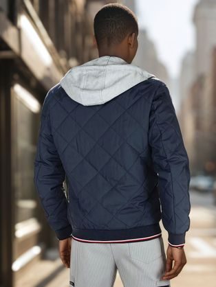 Moška mornarsko prehodna jakna s kapuco