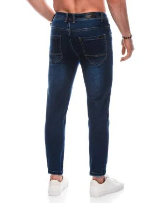 Modne modre kavbojke v preprostem stilu P1427