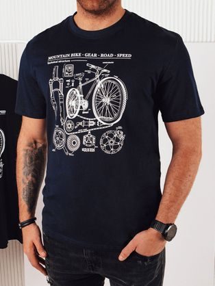 Trendovska temno modra majica za kolesarje