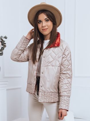 Preprosta ženska prešita jakna v granatni barvi Noli