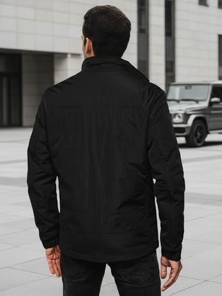 Moška prehodna črna jakna s kapuco